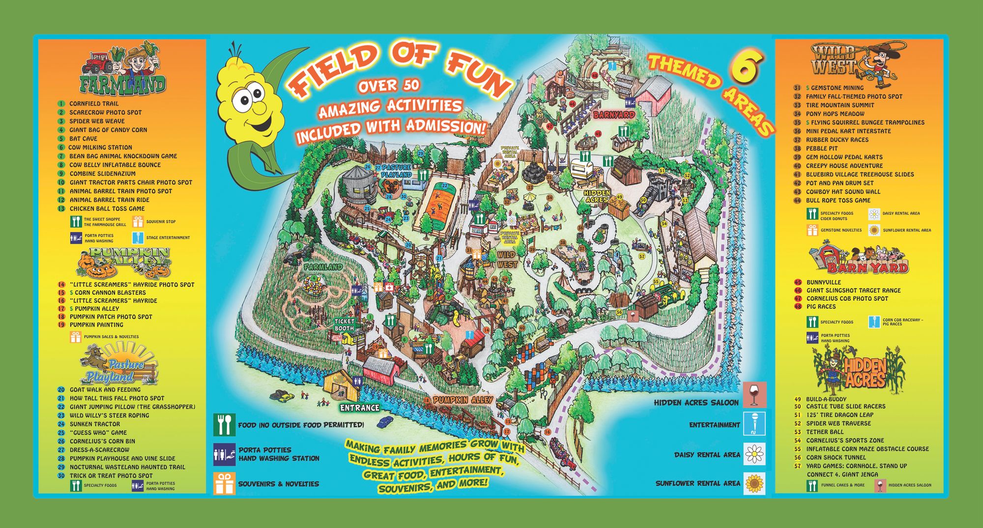 Corn Cob Acres Field of Fun Map